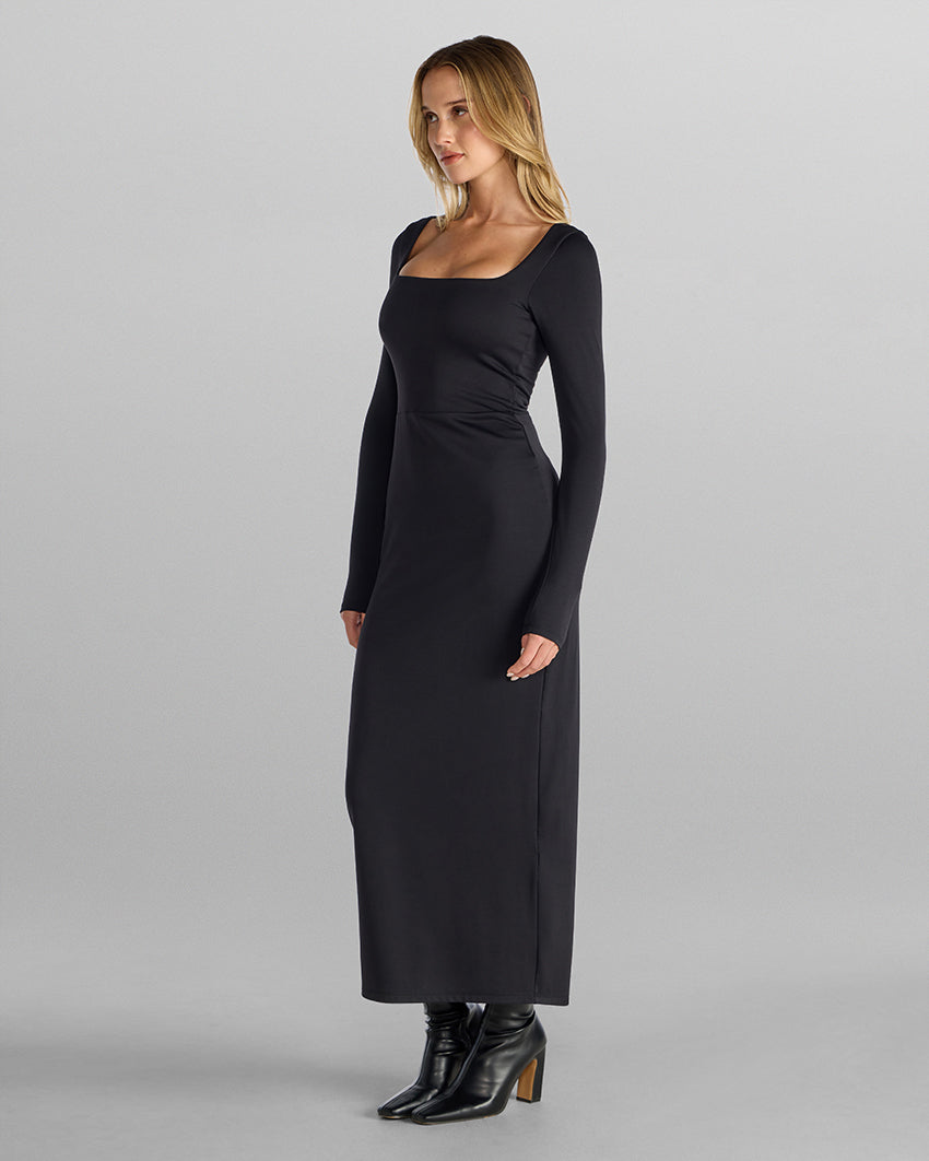 Essential Square Neck Long Sleeve Maxi Dress