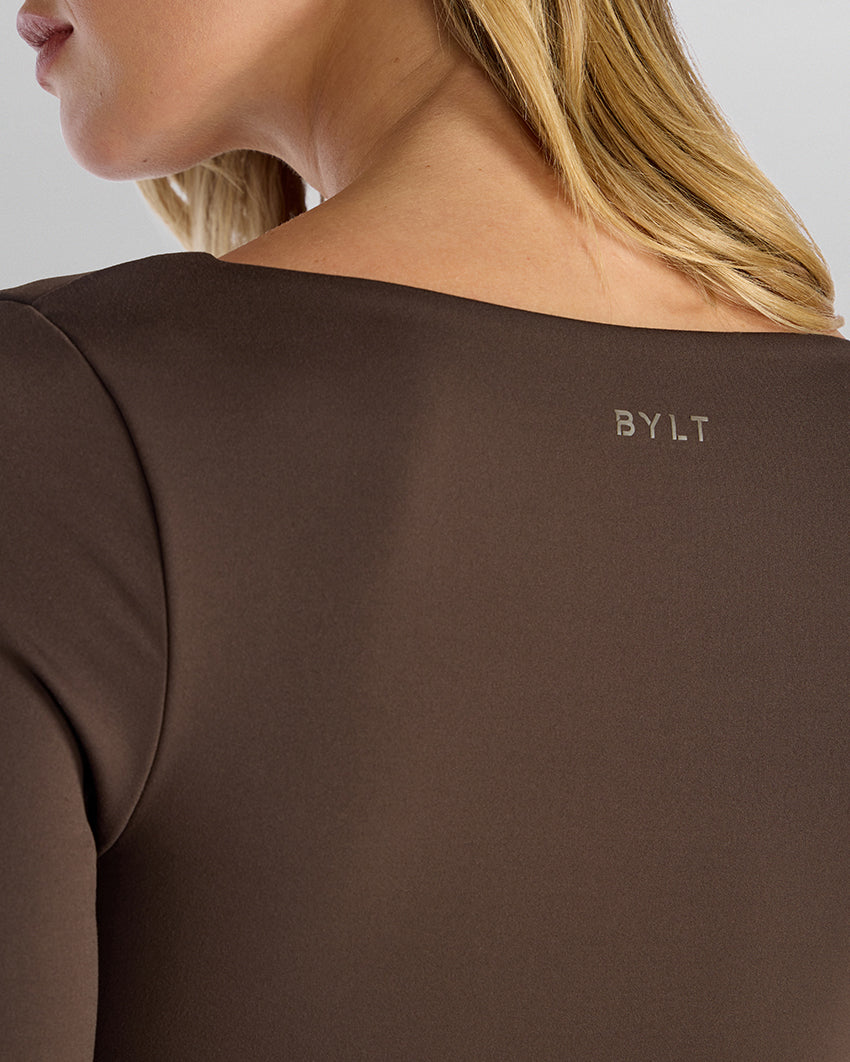 Essential Square Neck Long Sleeve Maxi Dress