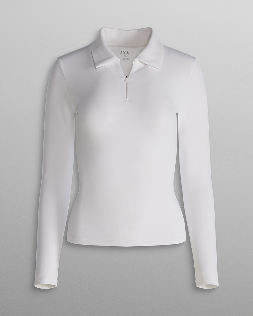Essential Zip Long Sleeve Polo