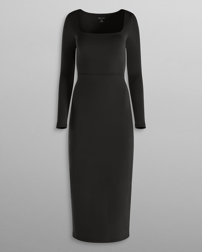 Essential Square Neck Long Sleeve Maxi Dress