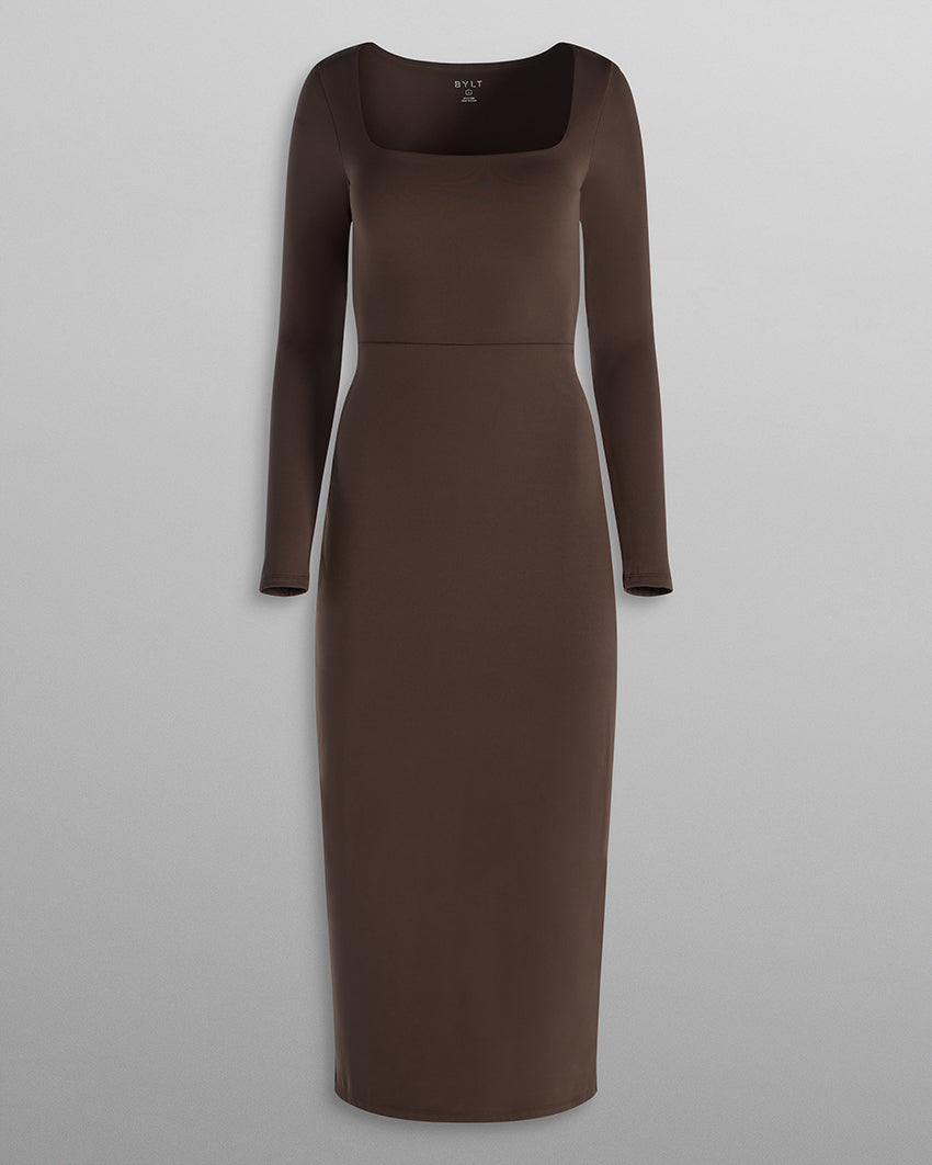 Essential Square Neck Long Sleeve Maxi Dress