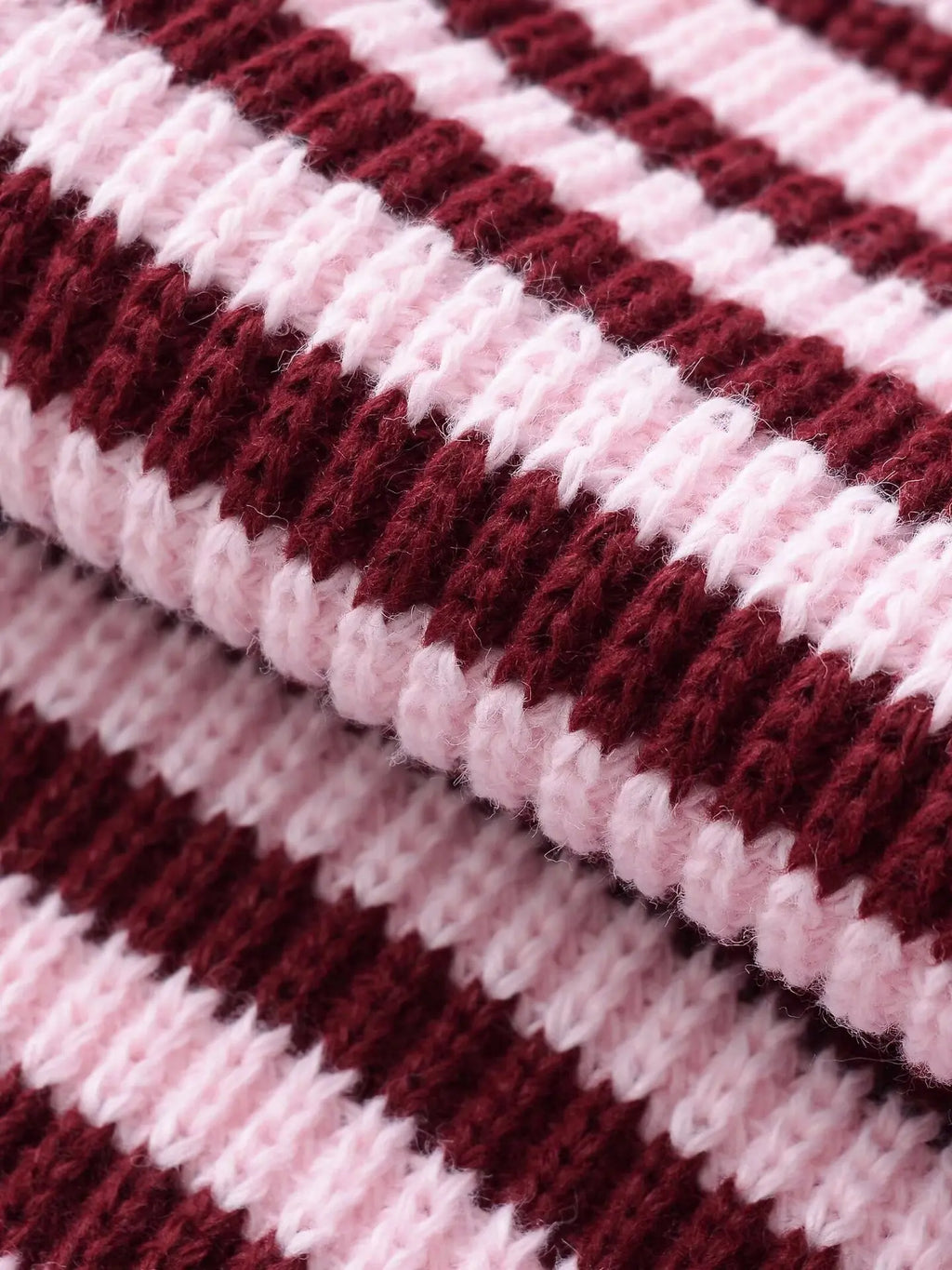 Close-up of the striped rib knit texture
