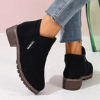 Black ankle boots, back and side view