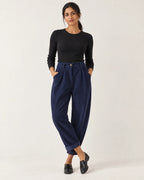 Maisie | Women's High-Waisted Tapered Pants with Pleats