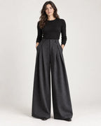 Clemence | Women's High-Waisted Pleated Wide-Leg Pants