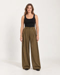 Clemence | Women's High-Waisted Pleated Wide-Leg Pants