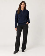 Rosalind | Women's Cable Knit Button-Neck Sweater