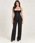 Delaney | Women's Lace-Trim Corset Top
