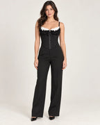 Delaney | Women's Lace-Trim Corset Top