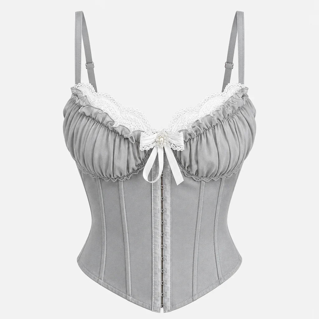 Delaney | Women's Lace-Trim Corset Top