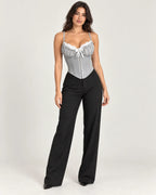 Delaney | Women's Lace-Trim Corset Top
