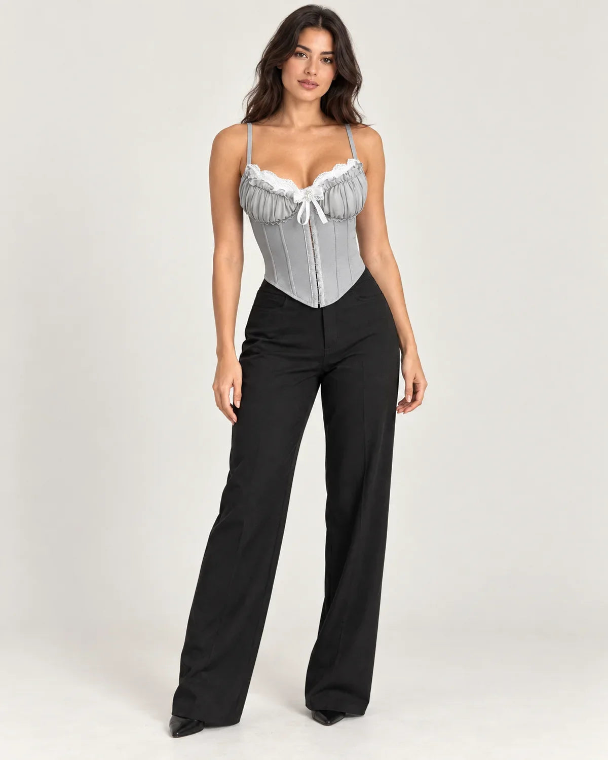 Delaney | Women's Lace-Trim Corset Top