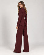 Fenna | Women's Three Piece Suit Set Blazer Vest Wide Leg Pants