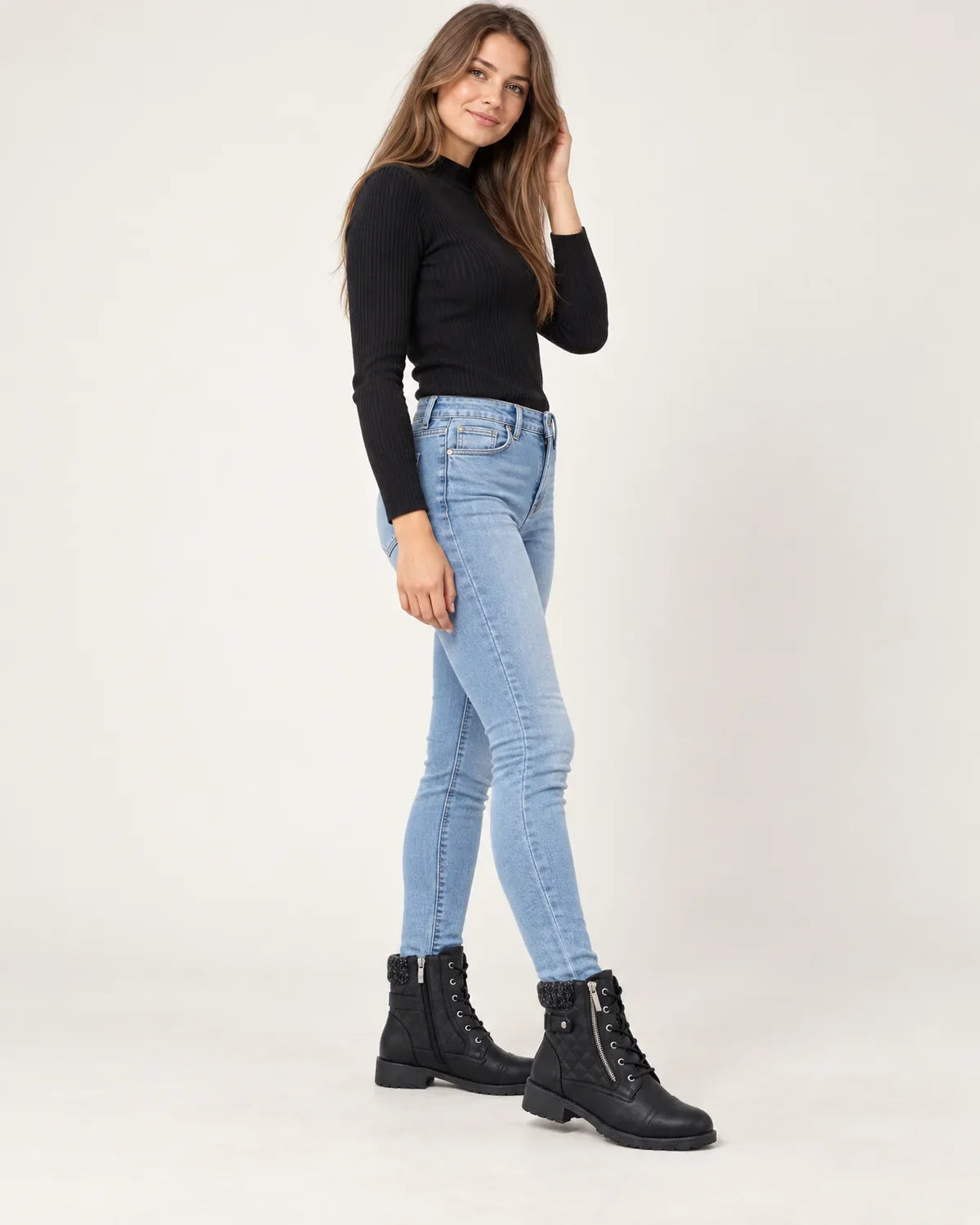 Liesel | Women's Quilted Lace-Up Ankle Boots with Side Zip