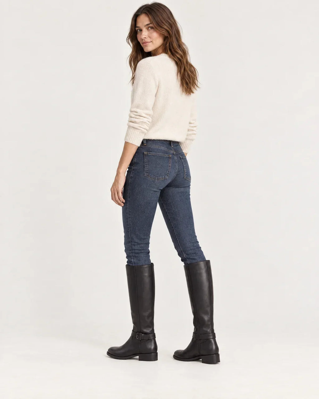 Linnea | Women's Knee-High Riding Boots with Buckle Strap