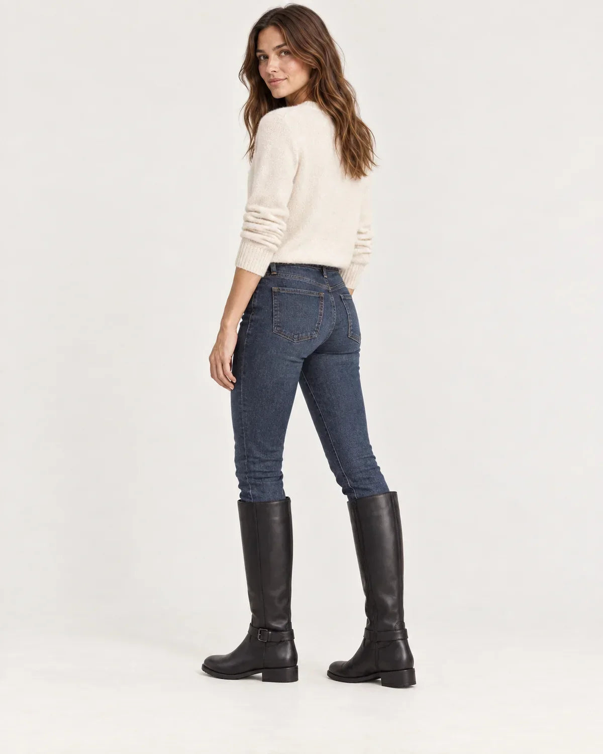 Linnea | Women's Knee-High Riding Boots with Buckle Strap