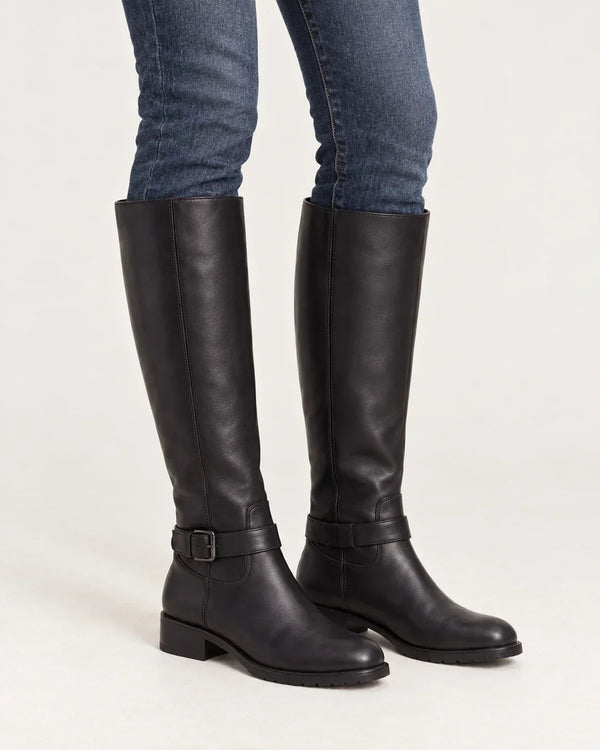 Linnea | Women's Knee-High Riding Boots with Buckle Strap