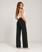 Willemijn | Women's High Waisted Pull On Pants with Pockets