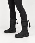 Sigrid | Women's Quilted Mid-Calf Winter Boots with Tassel Tie