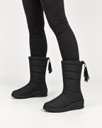 Sigrid | Women's Quilted Mid-Calf Winter Boots with Tassel Tie