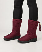 Sigrid | Women's Quilted Mid-Calf Winter Boots with Tassel Tie