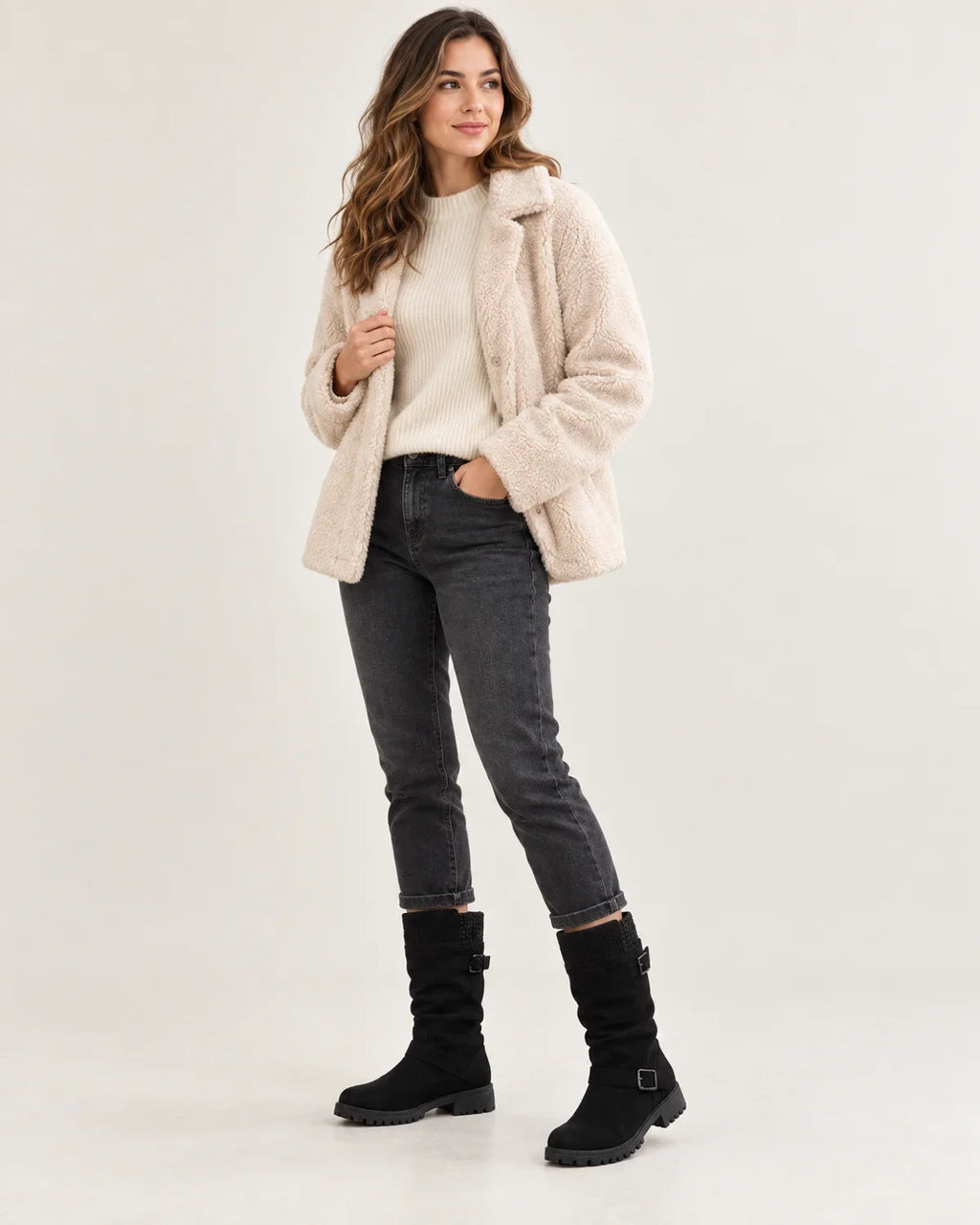 Solaine | Women's Buckle-Strap Knee Boots