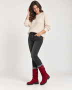 Solaine | Women's Buckle-Strap Knee Boots