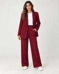 Solveig | Women's Longline Blazer and Wide-Leg Pant Suit Set