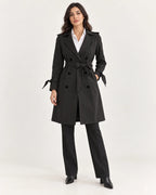 Vivienne | Women's Belted Double-Breasted Trench Coat with Tie Cuffs