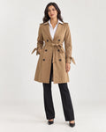 Vivienne | Women's Belted Double-Breasted Trench Coat with Tie Cuffs