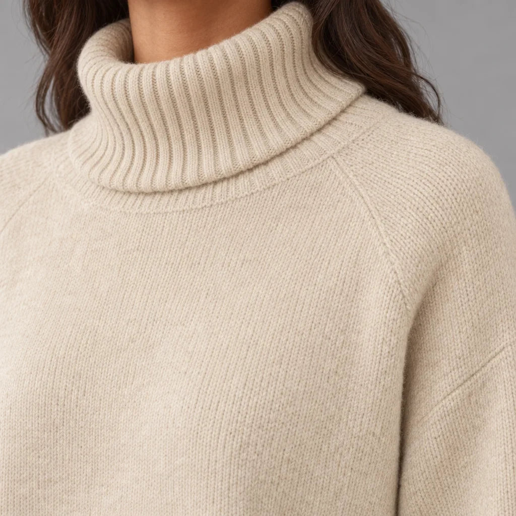 Adeline | Women's Oversized Turtleneck Knit Sweater