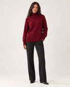 Adeline | Women's Oversized Turtleneck Knit Sweater