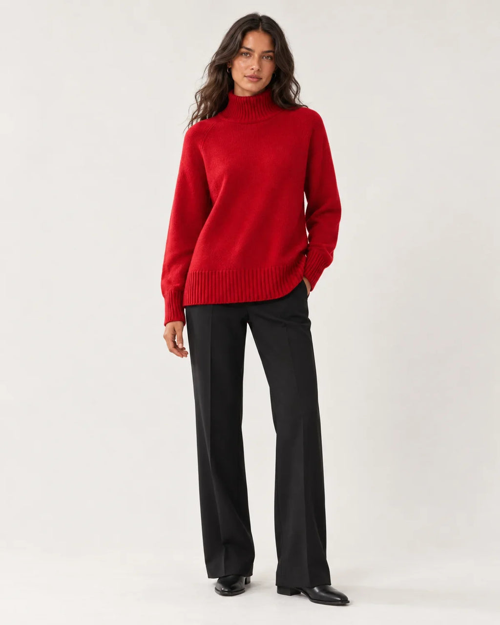 Adeline | Women's Oversized Turtleneck Knit Sweater