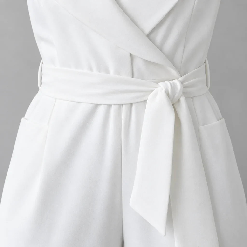 Genevieve | Women's Tailored Wrap Jumpsuit with Wide Leg
