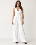 Genevieve | Women's Tailored Wrap Jumpsuit with Wide Leg