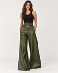 Amalie | Women's Belted High-Waisted Wide-Leg Pants