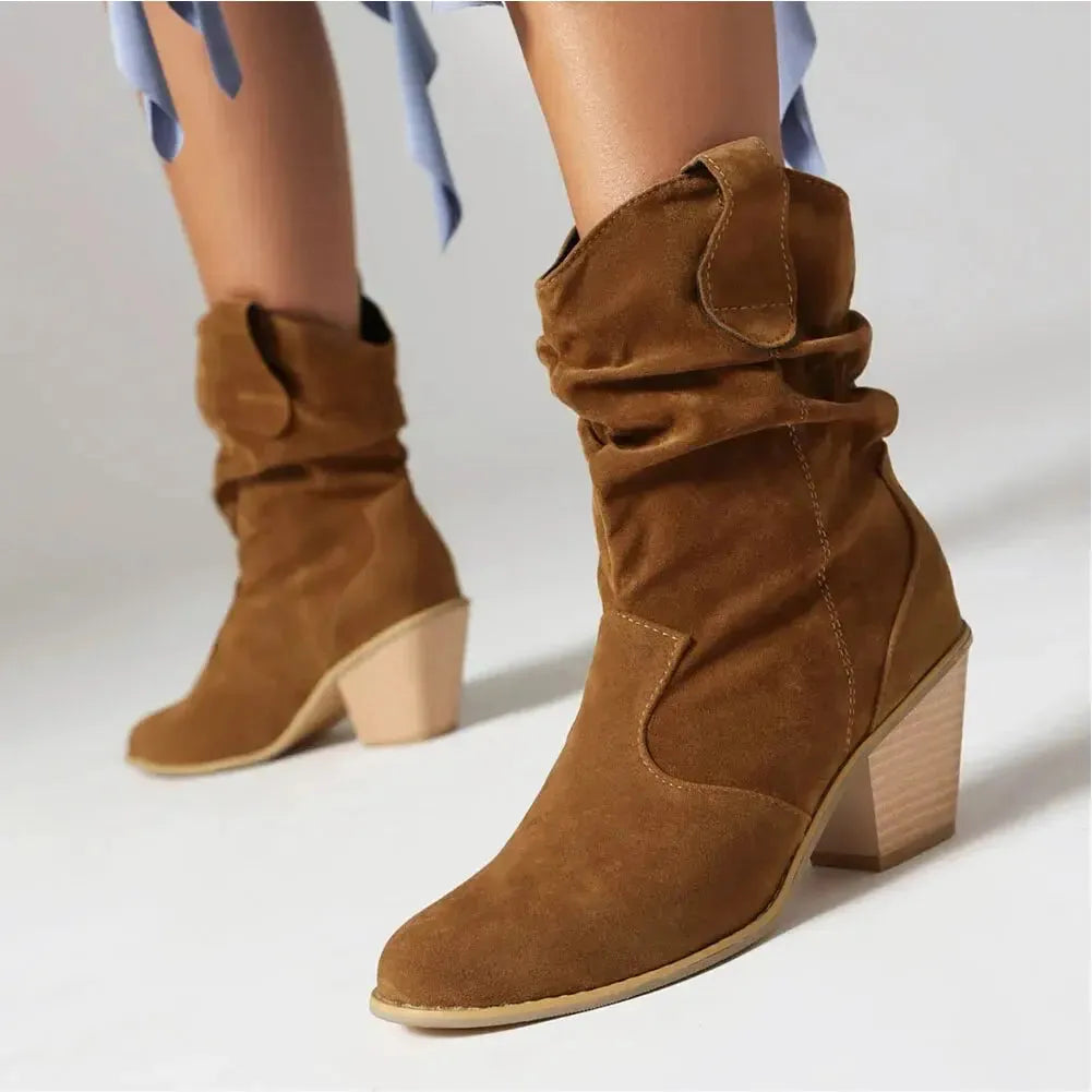Fallon | Women's Suede Slouch Cowboy Boots