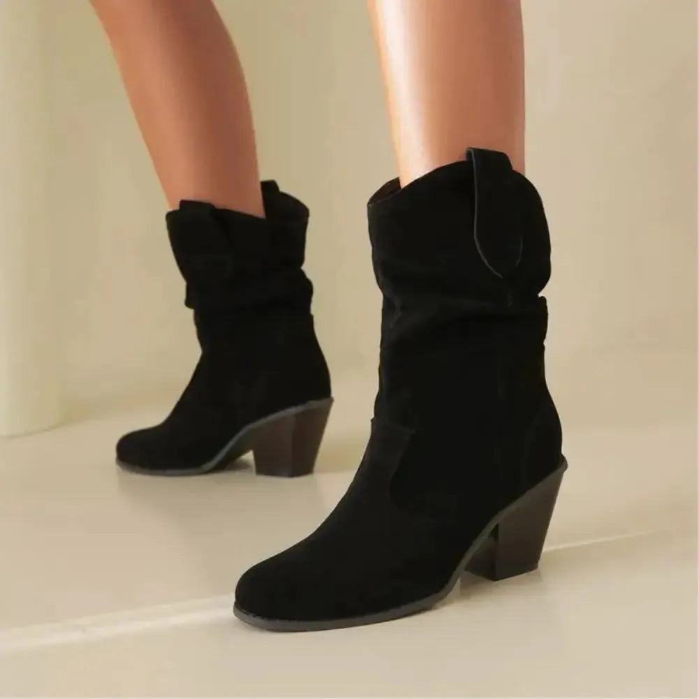 Fallon | Women's Suede Slouch Cowboy Boots