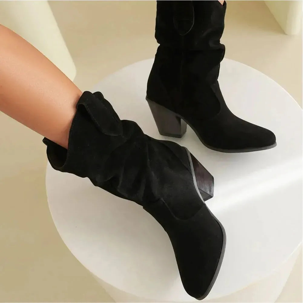 Fallon | Women's Suede Slouch Cowboy Boots