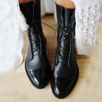 Lace-Up Cap Toe Combat Boots