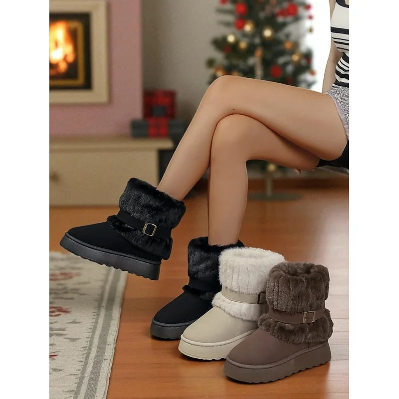 Plush Lined Ankle Snow Boots