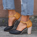 Block Heel T-Strap Mary Jane Shoes