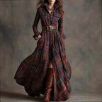 Plaid Flannel Button Front Maxi Dress