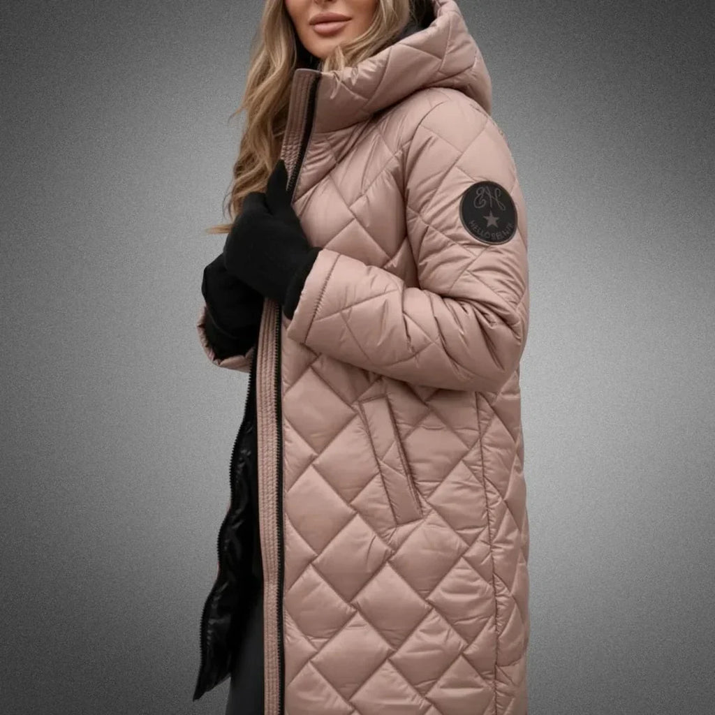 Women's Quilted Hooded Longline Puffer Jacket