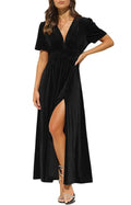 Velvet Wedding-Guest Maxi Dress