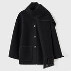 Women's Wrap Coat with Fringe Scarf