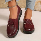 Lace-Up Leather Look Loafers