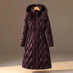 Women's Long Quilted Hooded Winter Coat