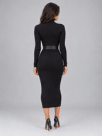 Women’s Ribbed Roll Neck Midi Dress