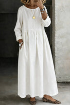 Long Sleeve Denim Maxi Dress with Pockets